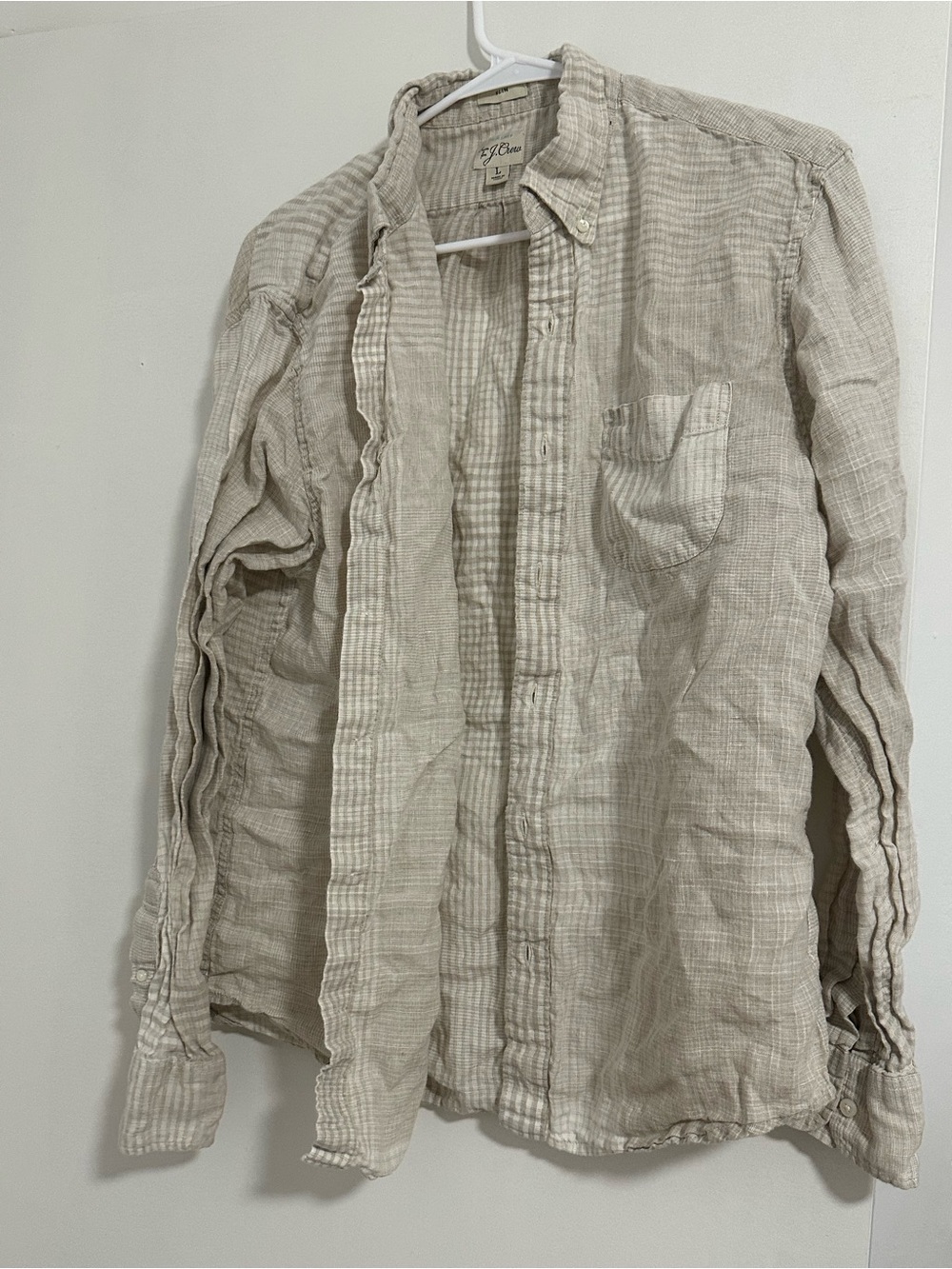 J. Crew Cream Textured Slim Shirt